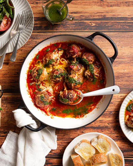 Cheesy baked meatballs