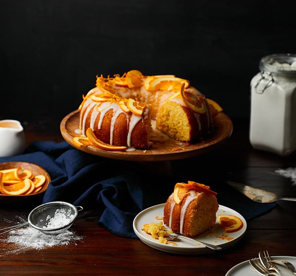 Glazed orange bundt cake