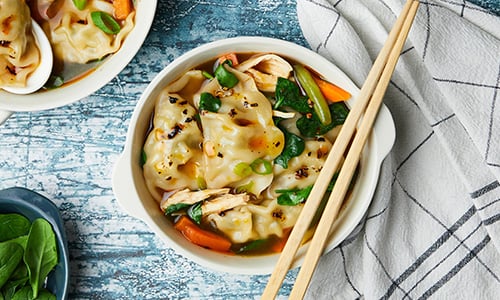 Quick dumpling soup