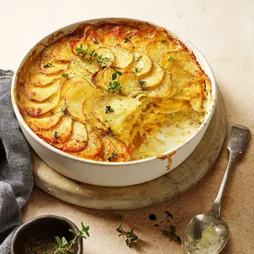 Leek and potato gratin