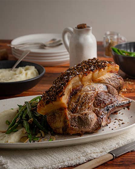 Fennel crusted pork with parsnip skordalia