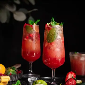 Strawberry mint and lime mocktail