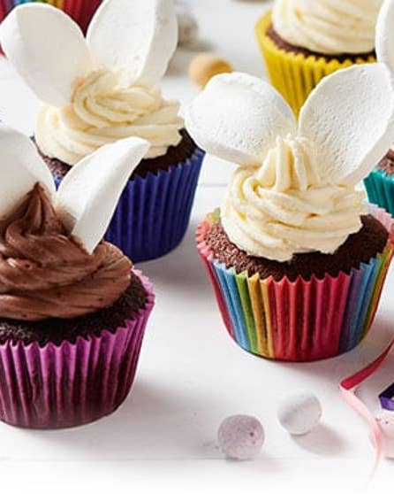 Double choc chip bunny cupcakes