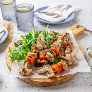 Grilled Chicken and Mushroom Skewers