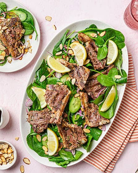 Garlicky grilled lamb loin chops