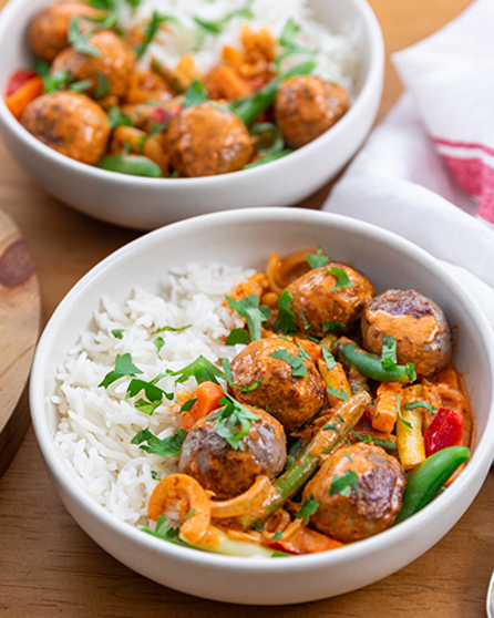 Thai-inspired coconut meatballs
