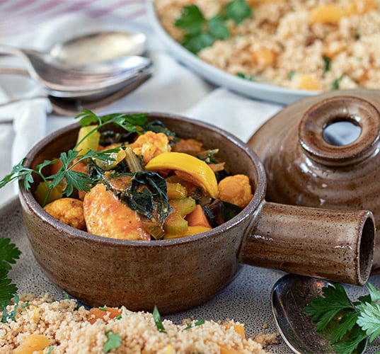 Chicken tagine with lemon couscous