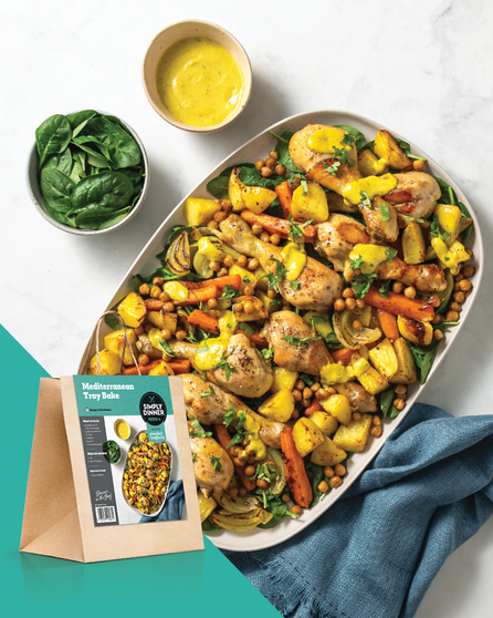 Simply Dinner Mediterranean tray bake