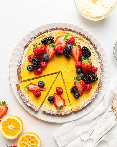 Lemon and summer berry tart