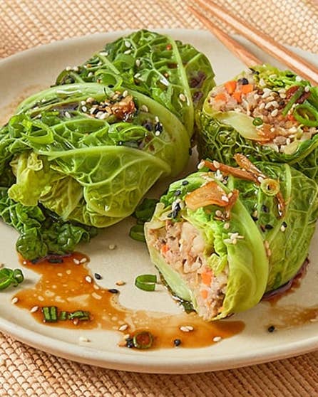 Pork and rice stuffed cabbage rolls