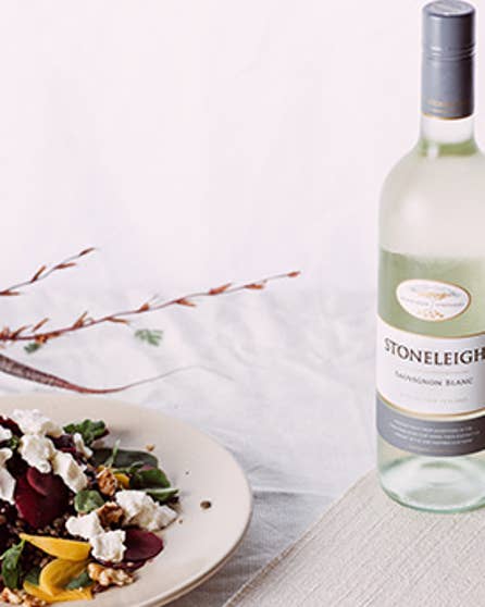 Warm beet salad with goats cheese