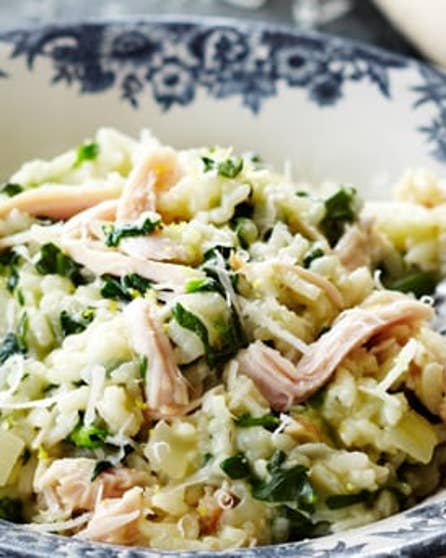 Smoked chicken, spinach and lemon risotto