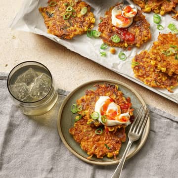 Kūmara & corn fritters