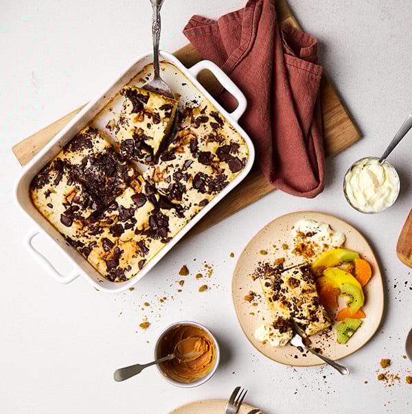 Biscoff and chocolate chip tray cake