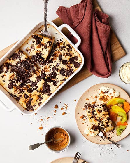 Biscoff and chocolate chip tray cake