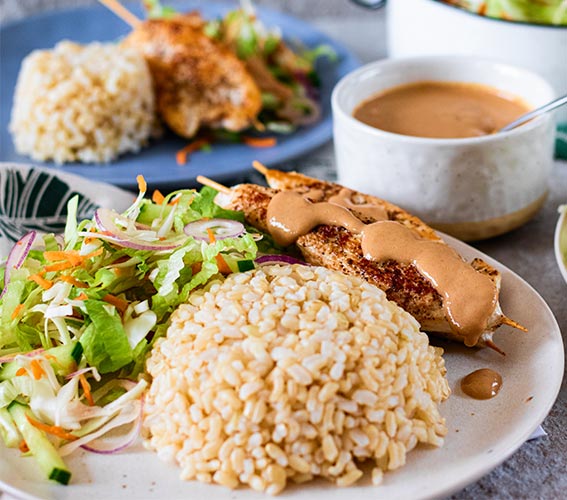 Friday night satay chicken skewers