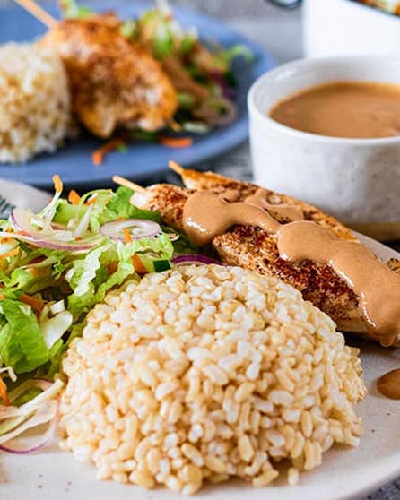 Friday night satay chicken skewers