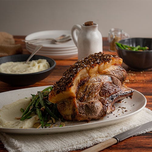 Fennel crusted pork with parsnip skordalia