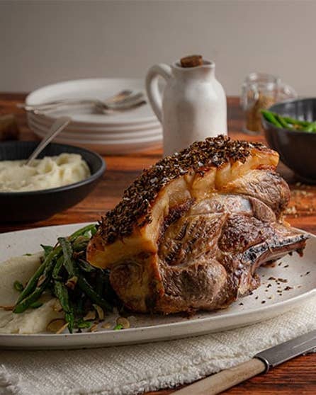 Fennel crusted pork with parsnip skordalia