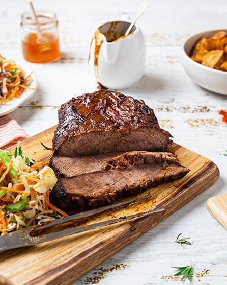 Slow cooked BBQ beef brisket