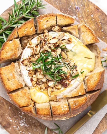 Honey and almond baked brie
