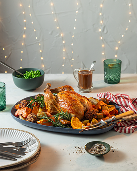 Festive roast chicken