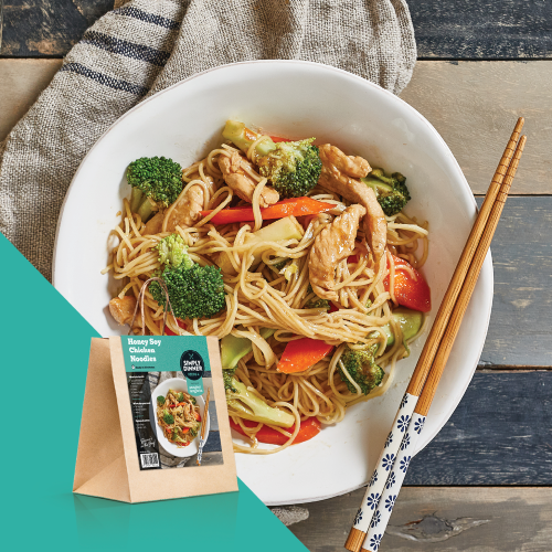 Honey soy chicken noodles