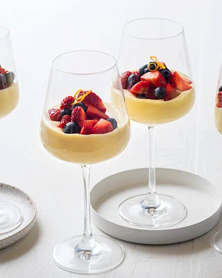 White chocolate mousse with berries