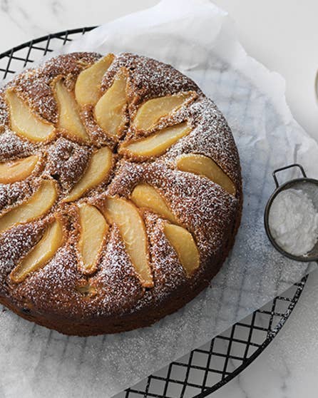 Feijoa, pear and ginger cake