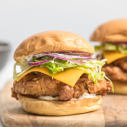 Fried chicken burger