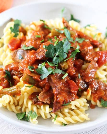 Paprika spiced tomato and lentil pasta