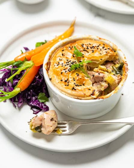 Chicken and leek pot pies