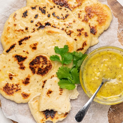Flatbreads with garlic butter