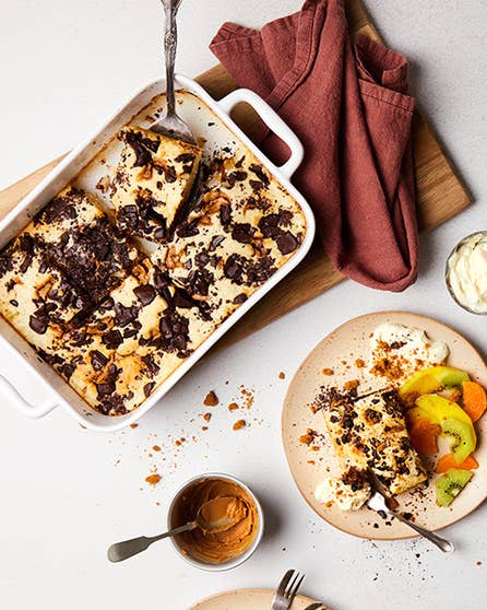 Biscoff and chocolate chip tray cake