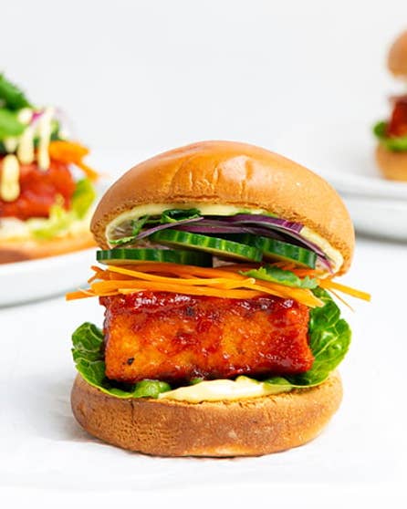 Sweet and spicy tofu burger