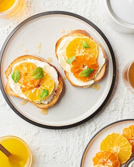 Caramelised citrus & ricotta toast