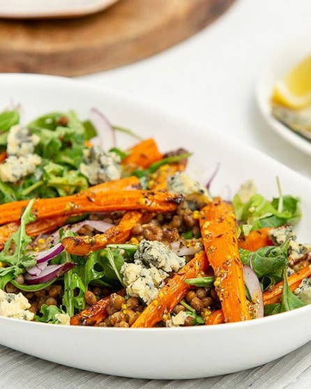 Roasted carrot and lentil salad