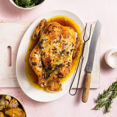 Roasted herb and garlic chicken
