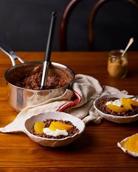 Chocolate orange rice pudding