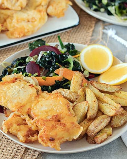 Homemade crispy fish and chips