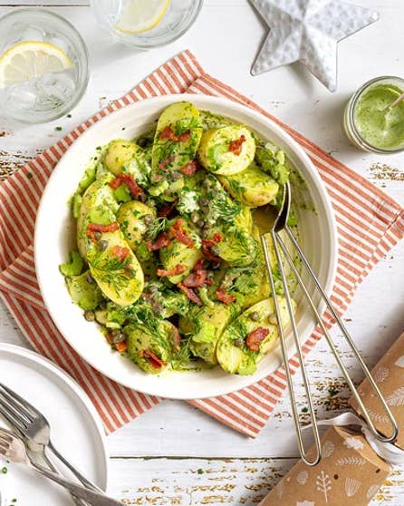 Herby green potato salad