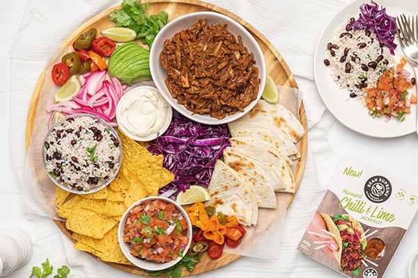 Bean supreme DIY taco platter