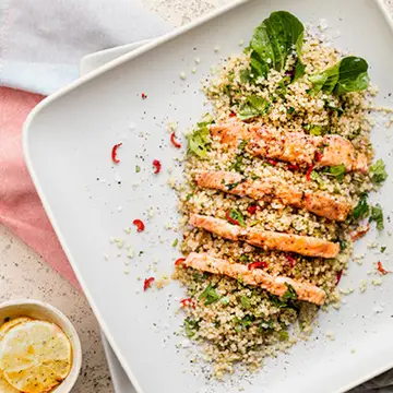 lorna-jane-salmon-bok-choy-chilli-sir-fry-fragrant-quinoa