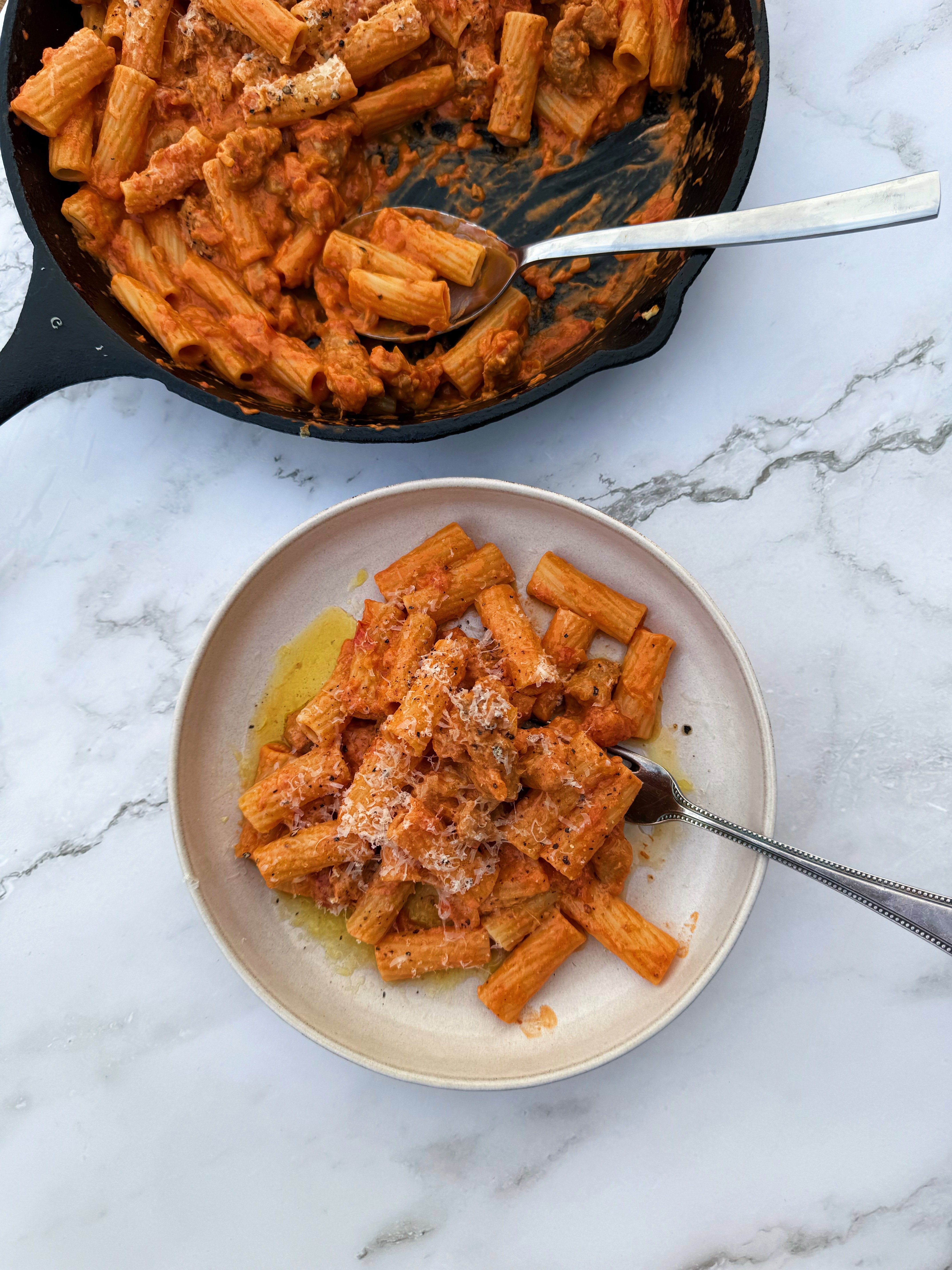 Creamy Tomato Pasta with Tuscan Sausage