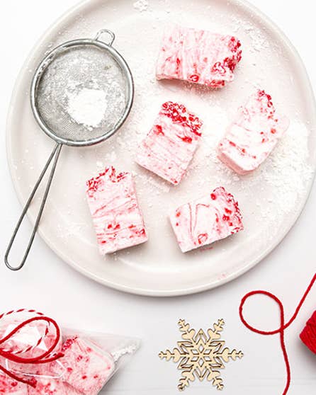 Candy cane marshmallows