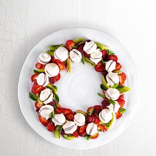 Vegan meringue christmas wreath