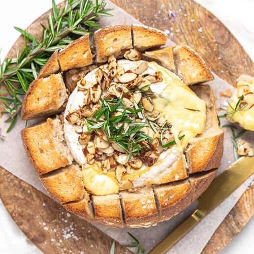 Honey and almond baked brie