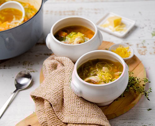 Easy chicken and leek soup