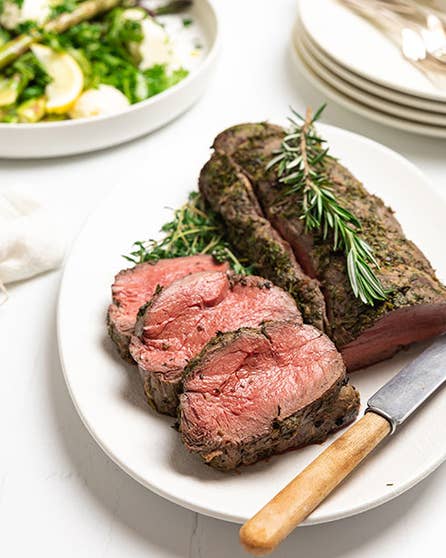 Chargrilled eye fillet with asparagus salad