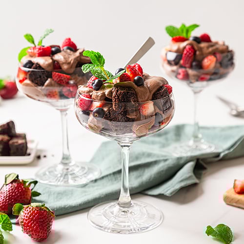 Individual brownie berry shortcake